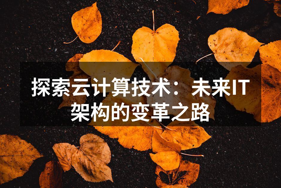 探索云计算技术：未来IT架构的变革之路